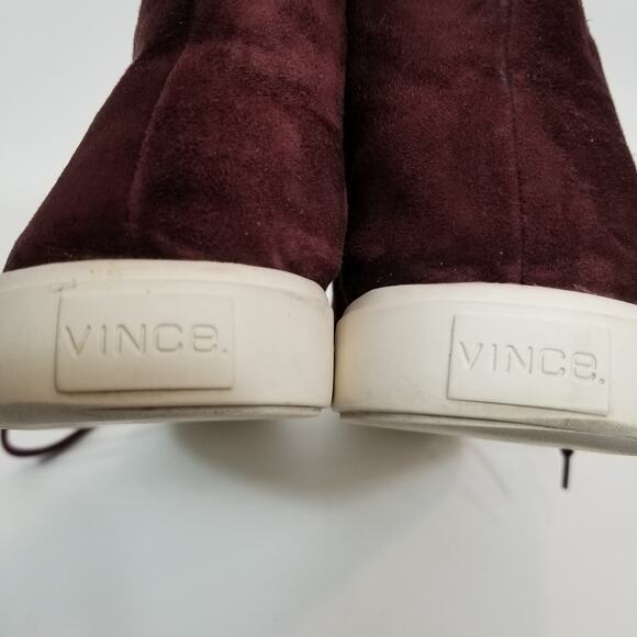 Vince Women's Burgundy Suede Leather Low Ankle Chukka Sneaker Size 9 - Picture 5 of 7